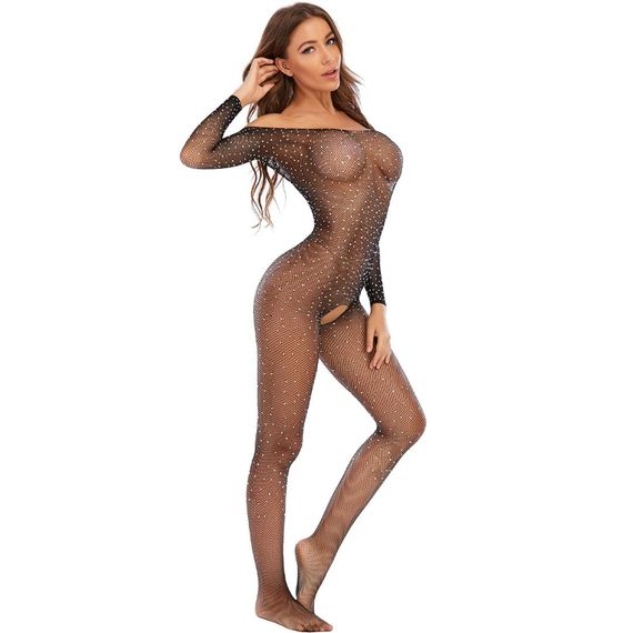 БодіСтокінг (Боді комбінезон Сітка) Babydoll 42 Чорний T1001 | Зображення 2