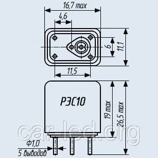 РЭС10 РС4.529.031-03.01 Реле 27 V | Зображення 1
