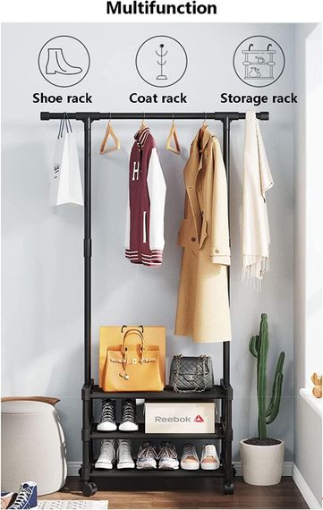 Напольна вешалка SINGLE-POLE SHOE and HAT RACK від XPRO, чорний (43157-SINGLE-POLE_394) | Зображення 1