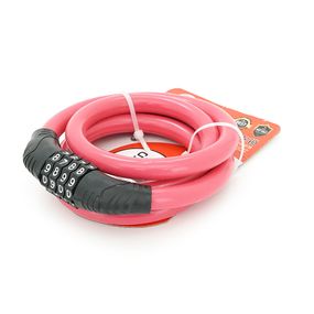 Замок велосипедний тросовий кодовий Smja-115, довжина 10*1150мм, АBS/сталевий дріт, Pink