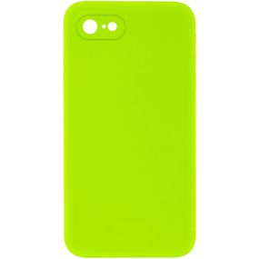 Silicone Case Square Full Camera Protective (AA) NOLOGO для Apple iPhone 7 / 8 / SE (2020) (4.7") Салатовий / Neon green