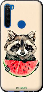 Чохол на Xiaomi Redmi Note 8T Єнотик з кавуном "4605b-1818-2448"