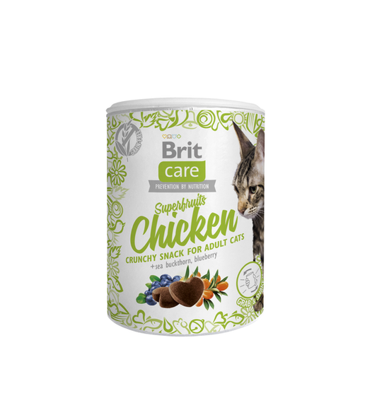 Ласощі для котів Brit Care Cat Snack Superfruits Chicken, курка, обліпиха та лохина 100г