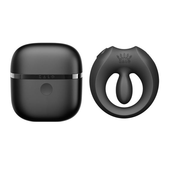 Ерекційне смарт-віброкільце Zalo Apis Obsidian Black, до 4 годин роботи, зарядний кейс | Зображення 6
