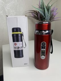 Термос "Classic"600ml  красный, с сеточкой и двойной стенкой