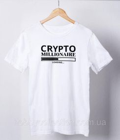 Футболка жіноча із принтом "CRYPTO Millionaire" біла