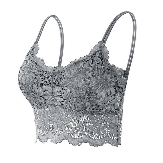 Бюстгальтер браллет топ кружевной бесшовный белый | Зображення 5