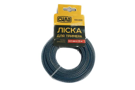 Леска для триммера 3,0мм пила армированная 15м СИЛА