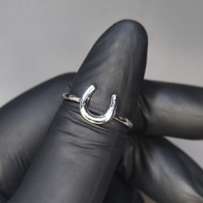 Кольцо #69 для фото ногтей (маникюра) цвет серебро