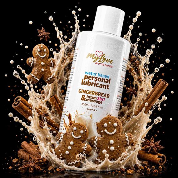 2в1 лубрикант та масажний гель - MyLove Aroma Series Intim&Massage Gingerbread, 300 мл Sex Aura | Зображення 1