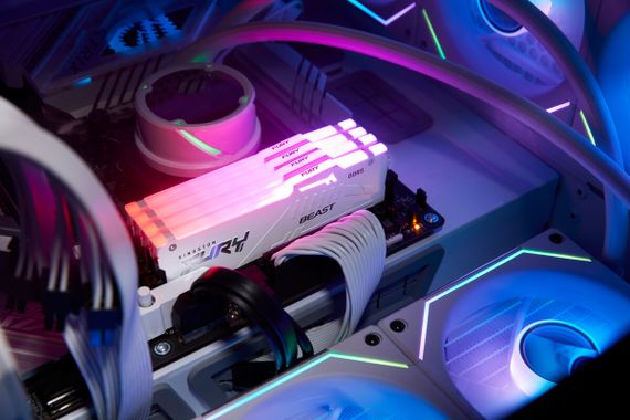 Память ПК Kingston DDR5 16GB 5600 FURY Beast RGB EXPO Белый KF556C36BWEA-16 | Зображення 1