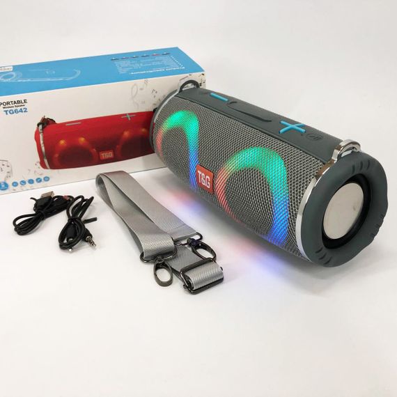 Блютуз колонка с радио TG642, Колонка с блютуз беспроводная подсветкой usb s bluetooth QY-86 | Зображення 9