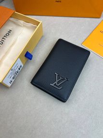 Кардхолдер чорний Louis Vuitton Aerogram Black k424