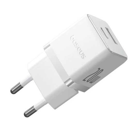 МЗП Baseus Palm Fast Charger PD20W+QC3.0 (1USB-A/1C) + кабель Type-C to Type-C (P10111608) Moon White | Зображення 3