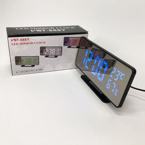 Led годинник з датчиком температури вологості VST-888Y-5, Електронний годинник з функцією підсвічування JV-45 | Зображення 3