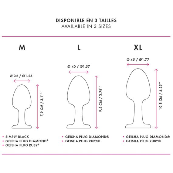 Анальная пробка Dorcel Geisha Plug Diamond M с шариком внутри, создает вибрации, макс. диаметр 3,2см | Зображення 4