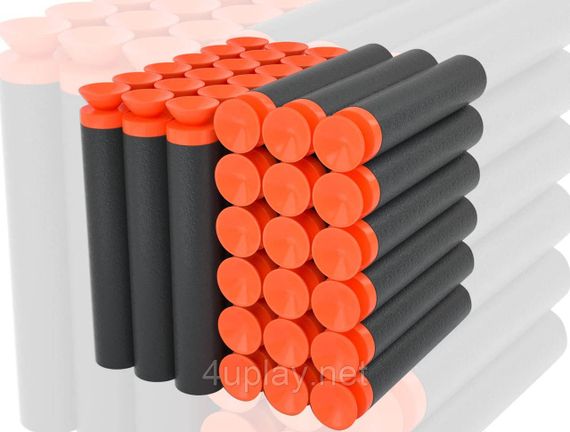 Патроны с присосками для NERF Игрушечные пули стрелы для бластеров Нерф EKIND Suction Foam Darts Black 10шт. | Зображення 2