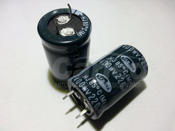 220mkf - 400v  mini HJ 22*35  SAMWHA, 85°C конденсатор електролітичний | Зображення 1