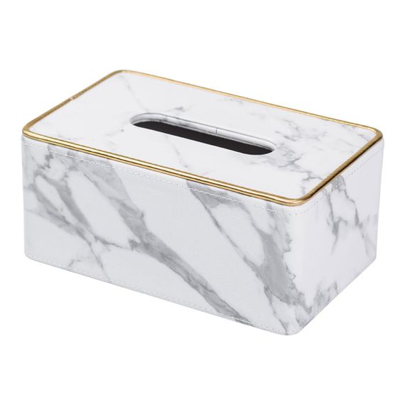 Серветниця з еко шкіри 21.5х13х9 см для кафе і ресторанів Білий мармур HP-3-202 | Зображення 2