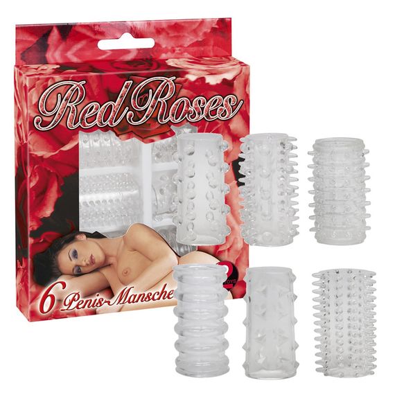 Набір насадок - Red Roses Penis Sleeves, 6 шт. Sex Aura