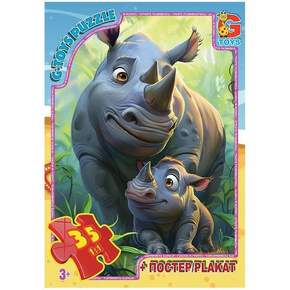 Пазлы детские "Зверюшки со всего мира" AG03, 35 элементов