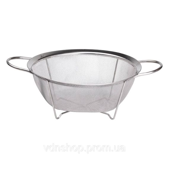 Друшляк з двома ручками 22 см дрібнокомірчаста сітка з нержавіючої сталі HP-19-2-22CM
