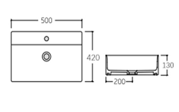 Раковина підвісна Qtap Nando LT 500х420х130 мм, White, прямокутна, без донного клапана QT12116146AW | Зображення 1