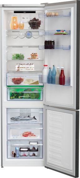 Холод. с нижн. мороз. кам. BEKO RCNA406E35ZXBR, 203х67х60см, 2 дв., Холод.отд. - 253л, Мороз. отд. - 109л, A++, NF, Нерж (RCNA406E35ZXBR) | Зображення 2