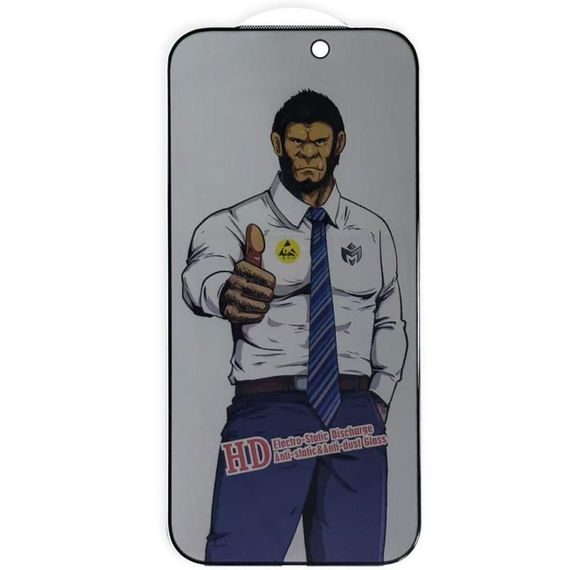 Защитное стекло Privacy 5D Anti-Static (тех.пак) для Apple iPhone 17 Pro (6.3") Черный