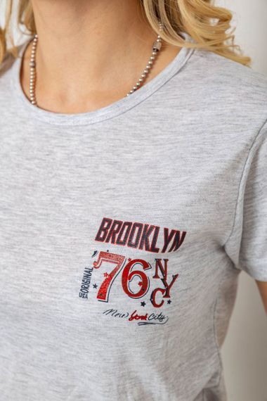 Пижама женская  -уценка, цвет серый, 243R50613-U-1 | Зображення 4