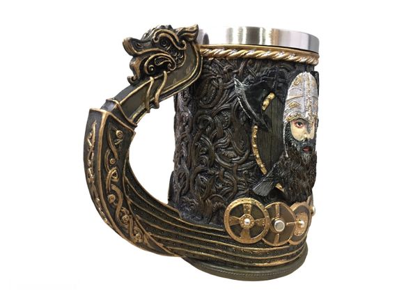 Кружка Чашка Бокал Игра Престолов Драккар Викинг Танкард Stark Targaryen 3D Пивная кружка "Danegeld Tankard" | Зображення 3