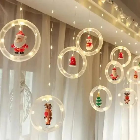 Гірлянда штора "Круги та кулі" 3м тепле біле світло | Зображення 4