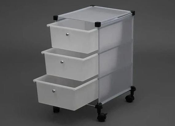 Комод на колесах Onder Mebli 68562003, пластиковий органайзер з 3 ящиками | Зображення 3