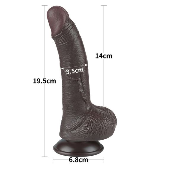 Фалоімітатор 7,5'' Sliding Skin Dual Layer Dong Black Sex Aura | Зображення 2