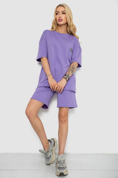 Костюм женский повседневный, цвет сиреневый, 241R5004 | Зображення 1