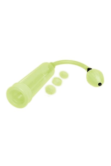 Помпа для члена светящаяся в темноте Whipsmart Glow In The Dark 3 кольца в комплекте, 23.5 см sexstyle