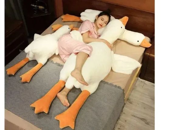 130 см Мягкая плюшевая игрушка подушка обнимашка Гусь белый
