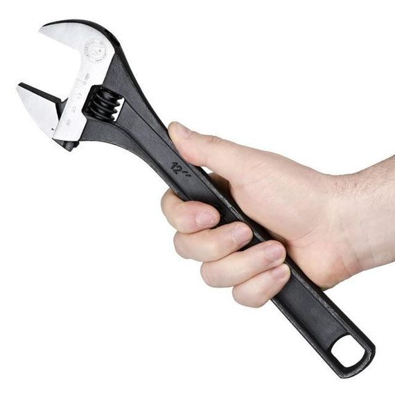 Ключ розвідний 300 мм, Cr-V, чорний, фосфатований, з полірованою головкою INTERTOOL XT-00621