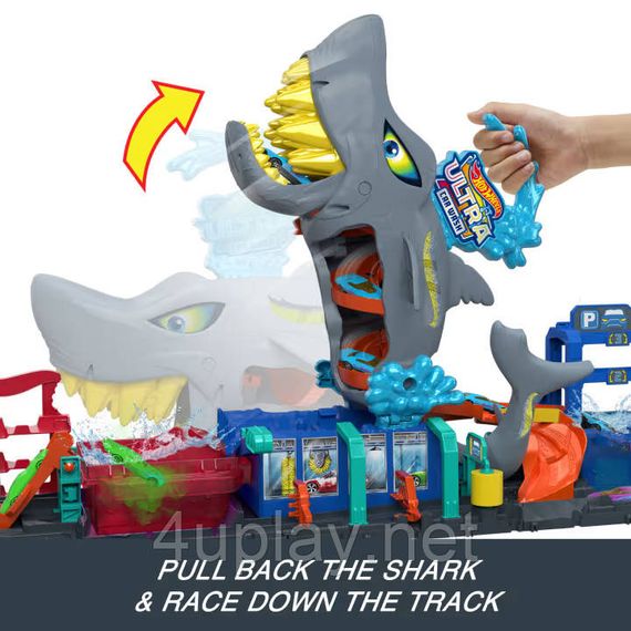 Трек Хот Вилс Цветное перевоплощение Автомойка Акула Оригинал Hot Wheels City Ultra Shark Car Wash | Зображення 2