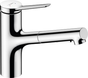 Hansgrohe Змішувач для кухні Zesis M33, довж.виливу - 219мм, витяжний, 1важіль, KM150, хром (74800000)