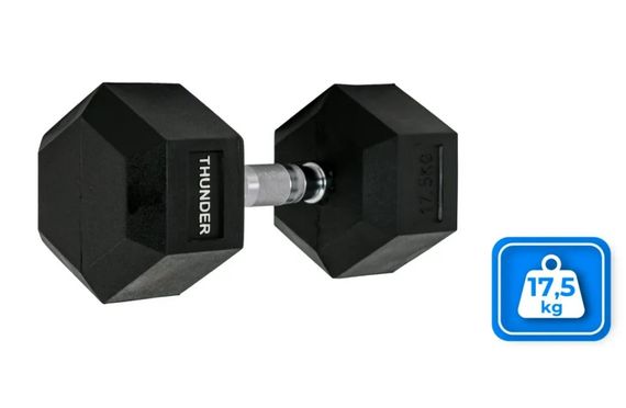 Гантель шестигранна Thunder 17,5 кг (HEXAGONAL-DUMBBELLS-17,5K) | Зображення 5