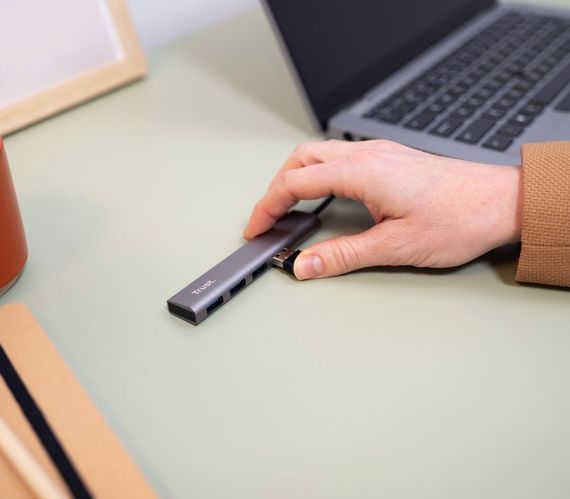 USB-хаб Trust Halyx Type-C to 4-Port USB-A 3.2 Grey (24948_TRUST) | Зображення 6