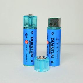Акумулятор літій-іонний Quantum USB Li-ion AA  1.5V ,1100mAh plastic case, 2шт/уп