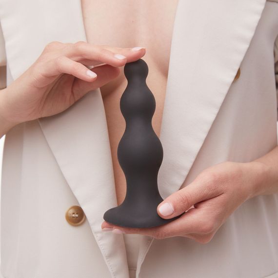Насадка для страпона Strap-On-Me Dildo Plug Beads Black M | Зображення 5