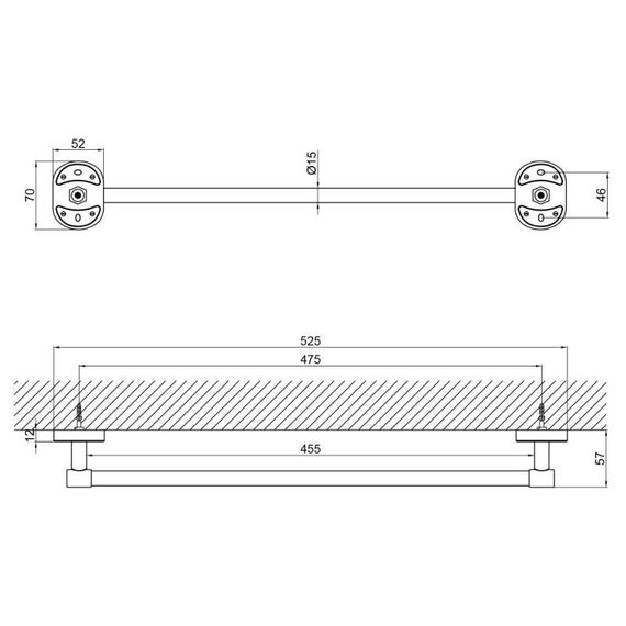 Держатель для полотенца Lidz Oreo 0100 55 см LDORE0100CRM37457 Chrome | Зображення 1