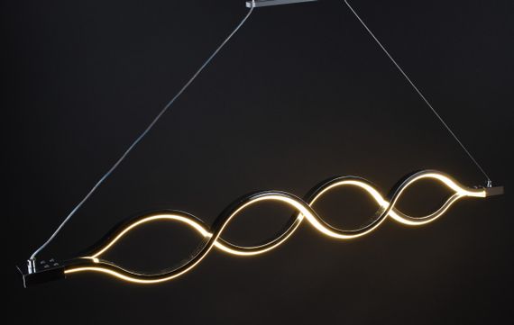 Люстра світлодіодна підвісна LED світильник для квартири на стелю лед 27441 Хром 30-110х6х102 см. | Зображення 2