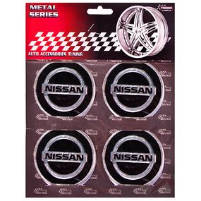 Наклейки на ковпаки "NISSAN" чорні, діам. 60 мм (4 шт.)
