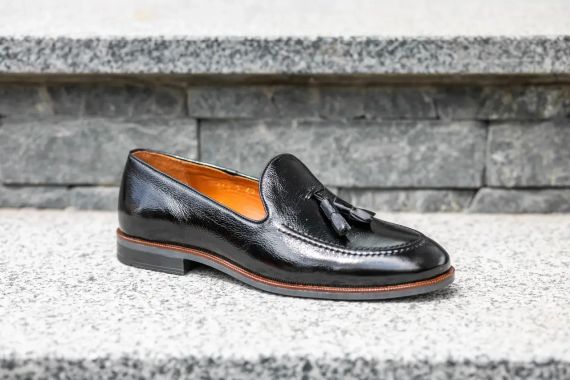 Лаковані лофери, чорний колір 45 розмір | Зображення 6