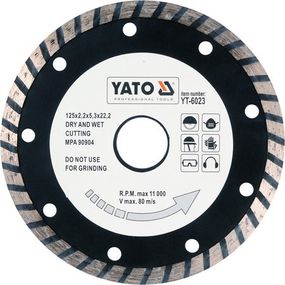Диск алмазный турбо TURBO Ø-125x8,0x22,2мм H-2,6мм YATO YT-6023