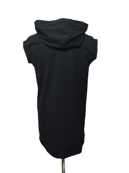 Футболка чоловіча трикотажна з капюшоном безрукавка чорна батал 72 | Зображення 6